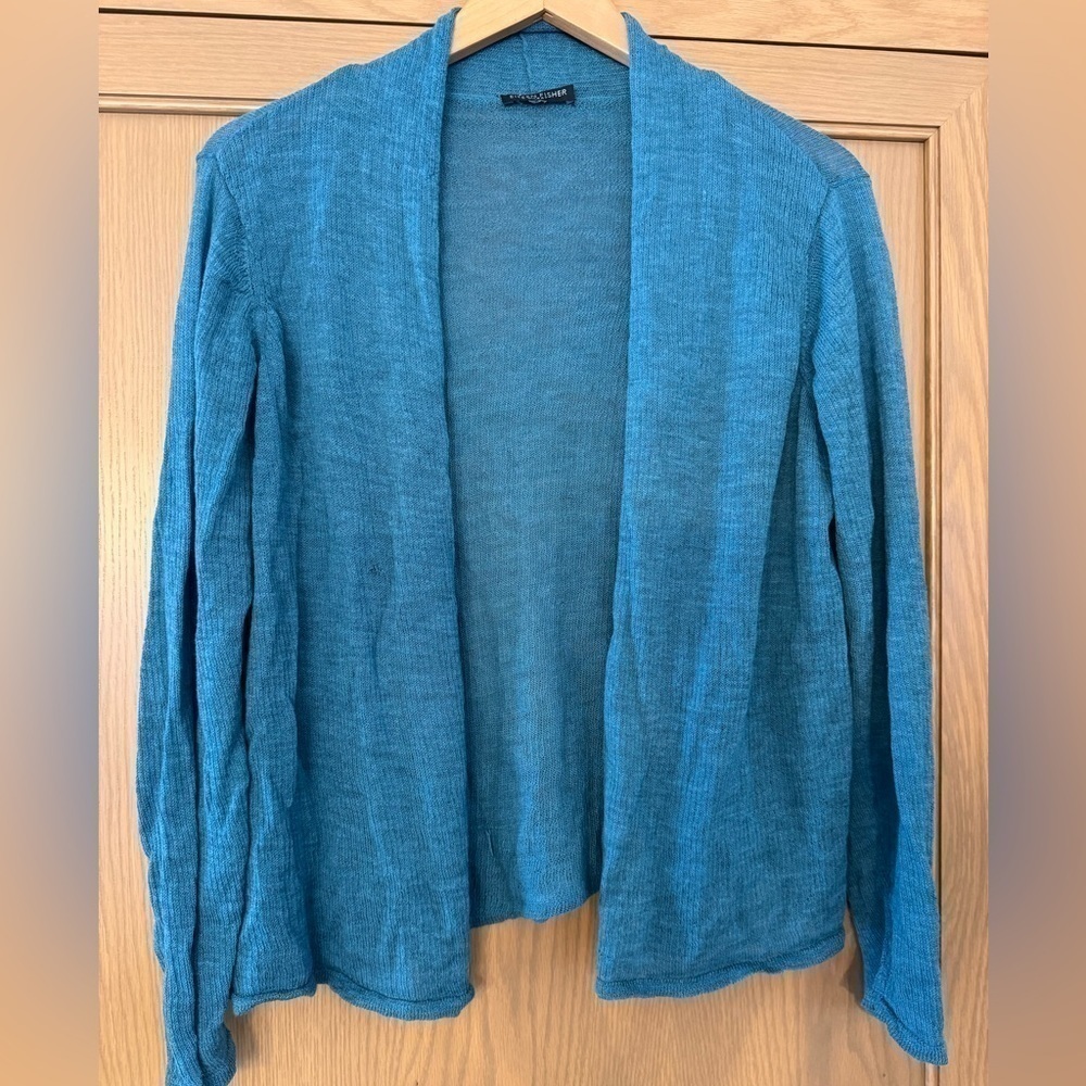 Eileen Fisher Open Front Cardigan Slit Side Lightweight / no size tag